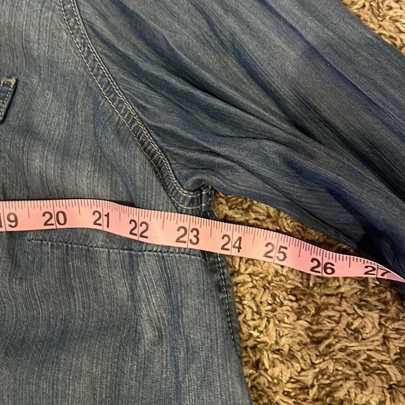 NWT! Distressed Denim Button Down - Picture 6 of 10